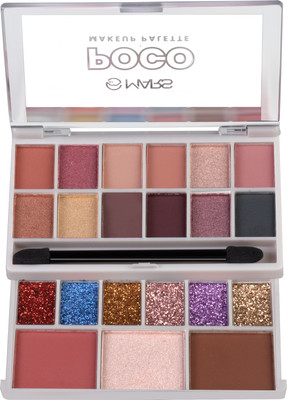 MARS 18 Shade Eyeshadow With Highlighter Blusher and Compact