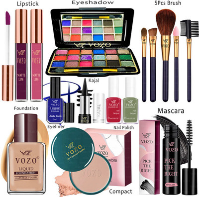 VOZO Makeup Kit Sets One-stop Beauty Package for Beginners and Professionals VT-262(Pack of 15)