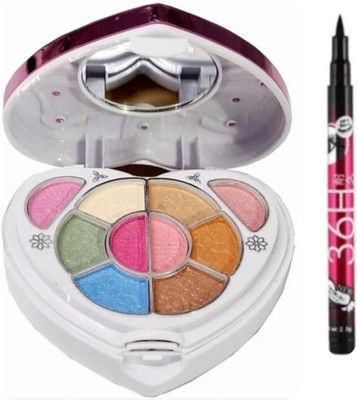 Ashyra Heart Shape Makeup Kit with 36H Black Waterproof Eyeliner(Pack of 2)