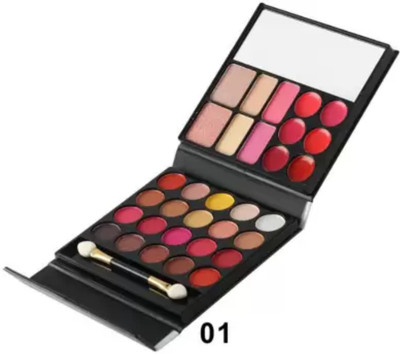 Hilary Rhoda 20 Eyeshadow+2 Blush + 2 Highlight+2 Contour+6 Lip Colour Makeup Kit (Shade 01)