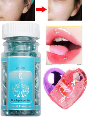 KAIASHA heart shepe lip gloss and Professional Vitamin E Facial Oil Cream Capsules