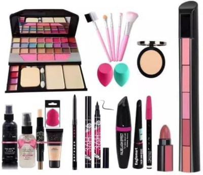 Qul.w All in One Makeup Combo Kit with 5in1 Lipistick and All Essential Beauty items(Pack of 20)