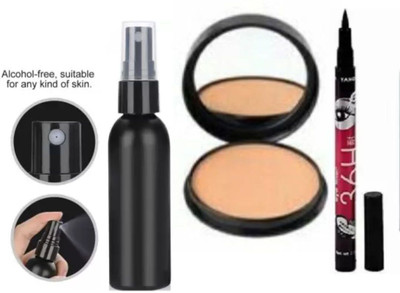 swenky MAKEUP COMBO WITH FIXER COMPACT EYELINER(3 Items in the set)