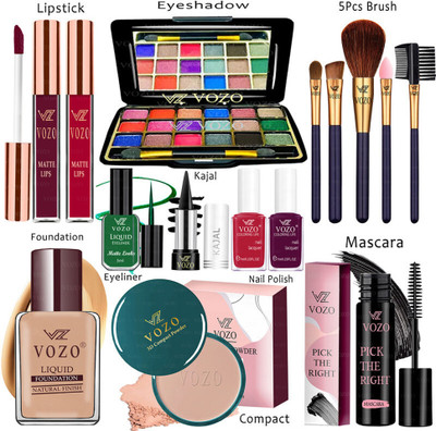 VOZO Makeup Kit Sets One-stop Beauty Package for Beginners and Professionals ST-31(15 Items in the set)
