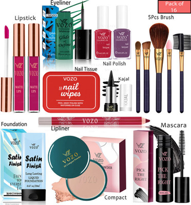 VOZO Bridal Makeup Kit Collection 16 Must-Have Beauty Essentials 304(Pack of 16)