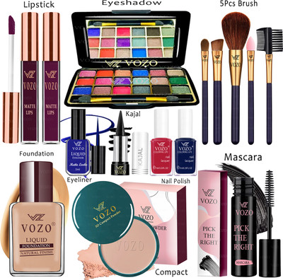 VOZO Makeup Kit Sets One-stop Beauty Package for Beginners and Professionals KT-190(15 Items in the set)