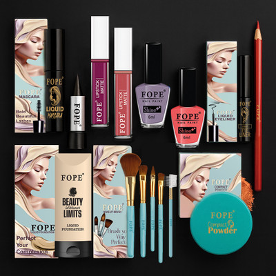 FOPE Bridal Makeup Kit Cosmetic Combo For Women With Complete Stylish Daily Use Look(Pack of 15)