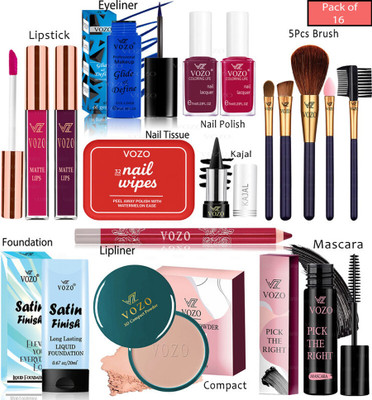 VOZO Bridal Makeup Kit Combo Collection 16 Must-Have Beauty Essentials 486(Pack of 16)