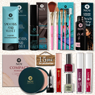 NOY Complete Makeup Kit For Women Chic Look, Ideal For Gifting Gift Ready Combo(Pack of 15)