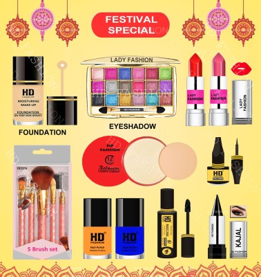 HD Fashion 15Pcs. All in One Makeup Set Xclusive Radiant Glow Makeup Kit for Women HDK107(Pack of 15)