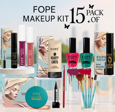 FOPE Makeup Set For Office Wear Women Modern Stylish Finish Complete Makeup Kit(Pack of 15)