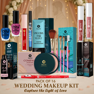 NOY Makeup Combo Kit All in One Smudge Proof Bridal Combo for Marriage(Pack of 16)