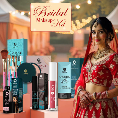 NOY Full Makeup Kit For Bridal Look With Lipsticks, Compact & All Beauuty Essential(Pack of 10)