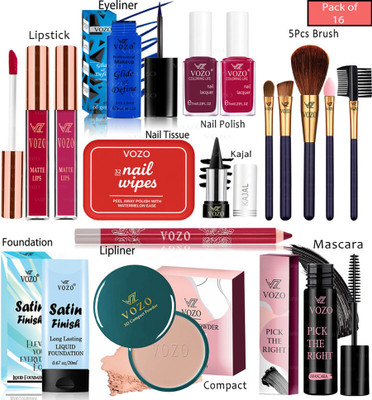 VOZO Bridal Makeup Kit Combo Collection 16 Must-Have Beauty Essentials 478(Pack of 16)