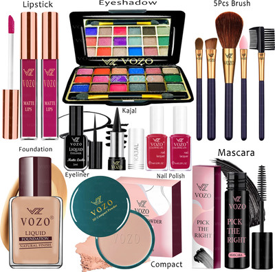 VOZO Makeup Kit Sets One-stop Beauty Package for Beginners and Professionals Set-194(Pack of 15)