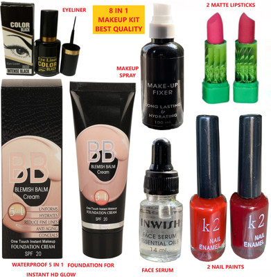 INWISH 8 set HD Waterproof FOUNDATION for instant glow(Pack of 8)