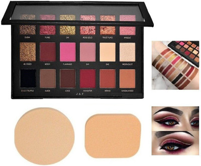 HINSHITSHU Super Quality Rose Gold Eyeshadow Palette with 2 in 1 Blender Puff