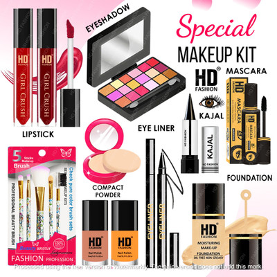 HD Fashion Radiant & Flawless Beauty Makeup Kit Sets for Professionals & Beginners HD-100(Pack of 15)