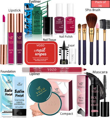 VOZO Bridal Makeup Kit Combo Collection 16 Must-Have Beauty Essentials 504(Pack of 16)