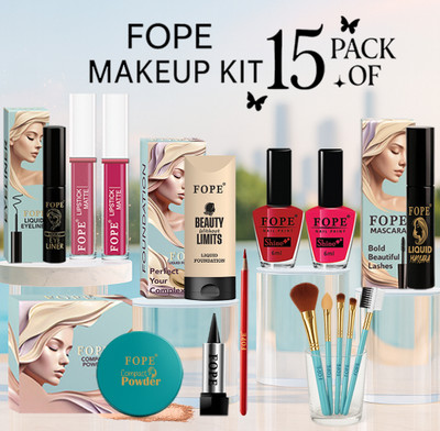 FOPE Makeup Kit For College Girls Smooth Coverage Glow Makeup Kit(Pack of 15)