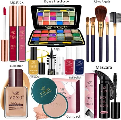 VOZO Makeup Kit Sets One-stop Beauty Package for Beginners and Professionals ST-500(Pack of 15)