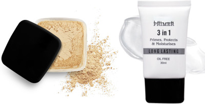 VERGE Flawless Matte HD Finishing Loose Compact Powder (13) & 3 in 1 Primer(Pack of 2)