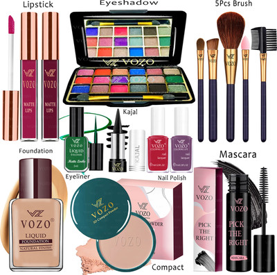 VOZO Makeup Kit Sets One-stop Beauty Package for Beginners and Professionals Set-72(15 Items in the set)