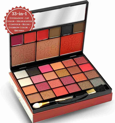 Jus’Be U PROFESSIONAL Eyeshadow Palette with Brush and Mirror ( 33 in 1 Makeup Kit )(Pack of 32)