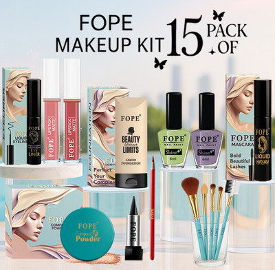 FOPE Makeup Kit Waterproof For Women Smudge Proof Long Wear Daily Wear Makeup Combo(Pack of 15)