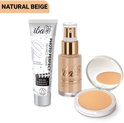 Iba Foundation + Compact + Primer Face Makeup Combo (Natural Beige)
