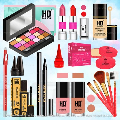 HD Fashion Beauty Bliss: 17 Pcs. Complete Makeup Kit Combo Set for Radiant Looks! i1K78(Pack of 17)