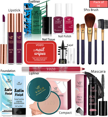 VOZO Bridal Makeup Kit Combo Collection 16 Must-Have Beauty Essentials 416(Pack of 16)