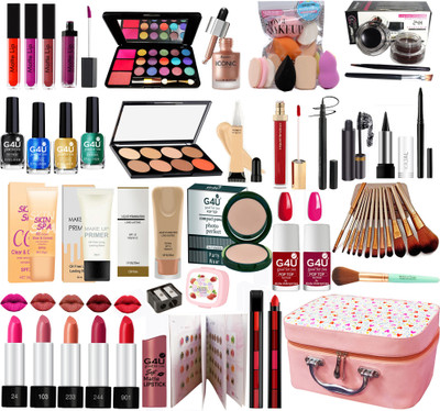 G4U Complete Makeup For Glamorous Look High Quality cosmetics Set With MakeupBox A6(Pack of 53)