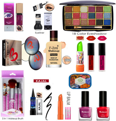 Syzol Professional Makeup Kit Of 18 Items NB17(Pack of 18)