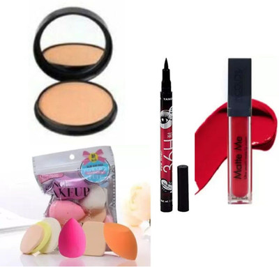 lately BLENDER PUFF FAMILY WITH COMPACT LIPSTICK EYELINER(4 Items in the set)