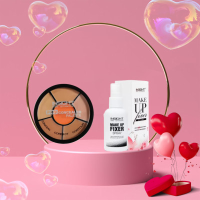 Insight Pro Concealer Palette (01) with Long Lasting Make up Fixer(Pack of 2)