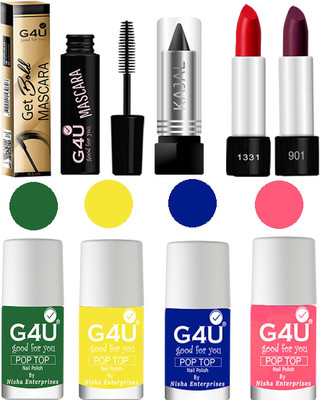 G4U Makeup Set for Beginners and Professionals Include Eyeshadow Nail Paint Etc A45(Pack of 13)