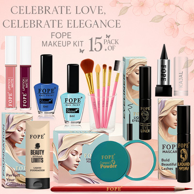 FOPE Bridal Makeup Set Long Lasting Formula Professional Party Combo(Pack of 15)
