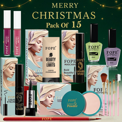 FOPE Festive Makeup Combo for Women Party Ready Long Lasting Beauty Box(Pack of 15)