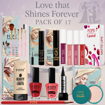 FOPE Makeup Set for College Girls lightweight travel friendly stylish makeup kit(Pack of 17)