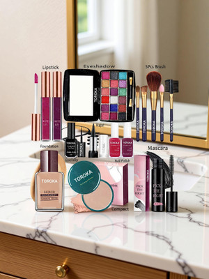 TOROKA Makeup Combo Kit One-stop Beauty Package for Beginners and Professionals 61(Pack of 10)