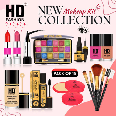 HD Fashion Magical 15Pcs. Xclusive Instant Glow All In One Waterproof Makeup Kit HCA1769(Pack of 15)