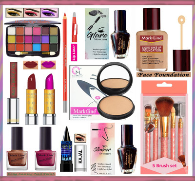 M L Markline Young Bride Makeup Kit of 16 Makeup Items AL09(Pack of 16)