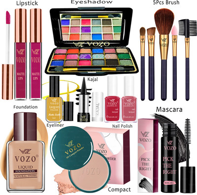 VOZO Makeup Kit Sets One-stop Beauty Package for Beginners and Professionals Set-189(Pack of 15)