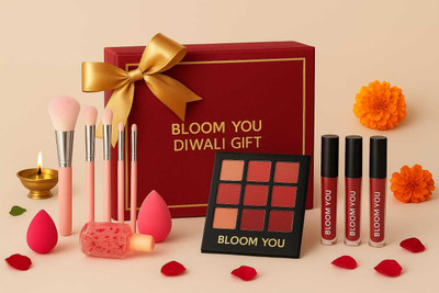 BLOOM YOU Essentials Makeup Kit Your Ideal Festival Collection for Karwa Chauth, Diwali(Pack of 12)