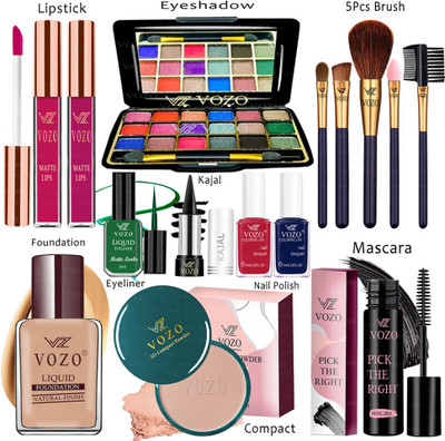 VOZO Makeup Kit Sets One-stop Beauty Package for Beginners and Professionals 703(15 Items in the set)