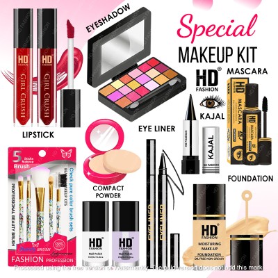 HD Fashion Radiant & Flawless Beauty Makeup Kit Sets for Professionals & Beginners HD-13(Pack of 15)