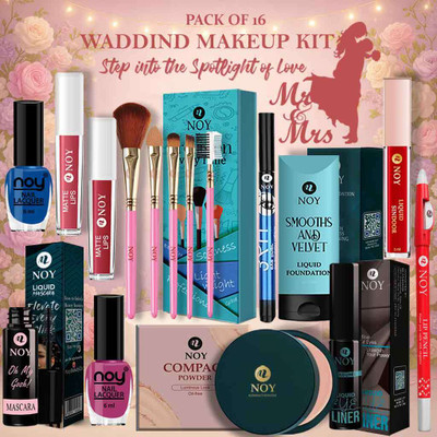 NOY Complete Makeup Kit Premium Wedding Party Gift Box Long Lasting Finish(Pack of 16)
