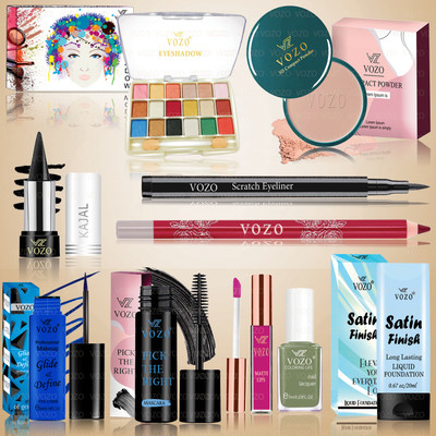 VOZO Glamour Makeup Kit with 10 Shades and Tools for Professional Use Set-382(Pack of 10)
