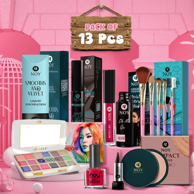 NOY Complete Makeup Set Combo For Women Perfect For All Skin Types, Full Coverage(Pack of 13)